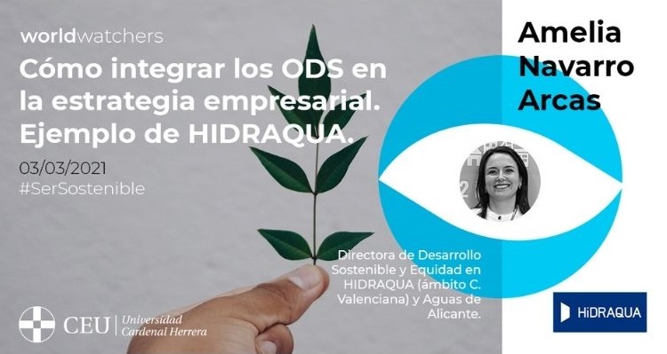 Cartel de la ponencia de Amelia Navarro en la semana de la sostenibilidad de CEU